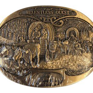 Relentless Quest Belt Buckle NOS Tim Thompson Western Wear Horse Cowboy